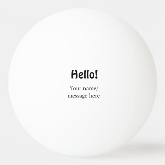 Hallo Voeg naambericht toe Eenvoudig Minimale bedr Pingpongbal (Voorkant)