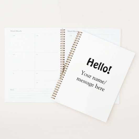 Hallo Voeg naambericht toe Eenvoudig Minimale bedr Planner (Display)