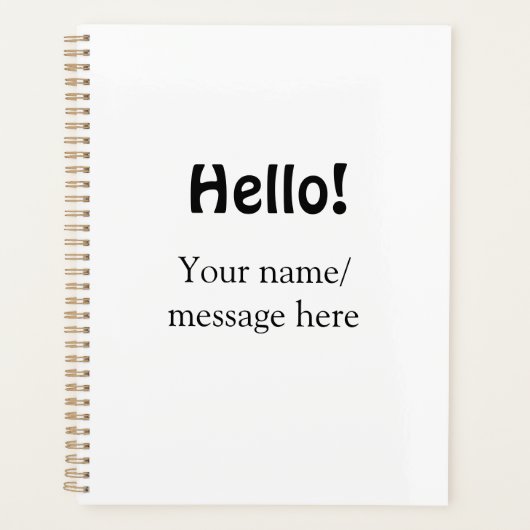 Hallo Voeg naambericht toe Eenvoudig Minimale bedr Planner (Voorkant)