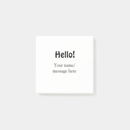 Hallo Voeg naambericht toe Eenvoudig Minimale bedr Post-it® Notes (Voorkant)