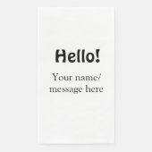 Hallo Voeg naambericht toe Eenvoudig Minimale bedr Servet (Voorkant)