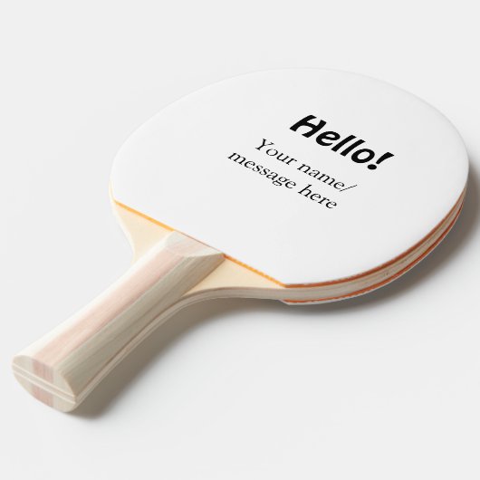 Hallo Voeg naambericht toe Eenvoudig Minimale bedr Tafeltennisbatje (Voorkant Gekanteld)