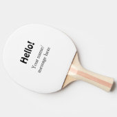 Hallo Voeg naambericht toe Eenvoudig Minimale bedr Tafeltennisbatje (Zijkant)