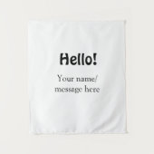 Hallo Voeg naambericht toe Eenvoudig Minimale bedr Wandkleed (Voorkant)