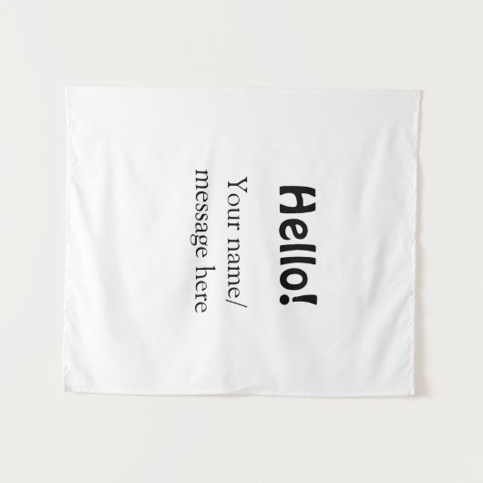 Hallo Voeg naambericht toe Eenvoudig Minimale bedr Wandkleed (Voorkant (horizontaal))