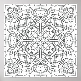 Hallo Voorjaar: Geometrische Mandala Poster