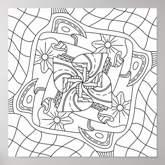 Hallo Voorjaar: Kleurplaat voor volwassenen Poster (Voorkant)