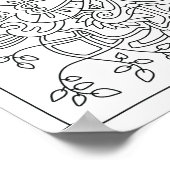 Hallo Voorjaar: Natuur geïnspireerde kleurplaat Poster (Hoek)