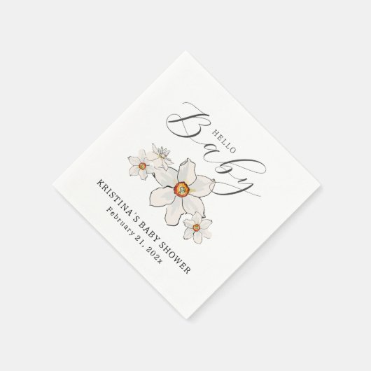 Hallo Voorjaarsbloemen? Baby shower Papier servet (Hoek)