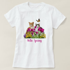 Hallo Voorjaarskatten in Tulip Flower Garden T-shirt