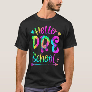 Hallo Voorschool Tie Dye Terug Naar School Leraar T-shirt