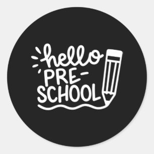 hallo Voorschoolse Kinderen Terug naar Schoolkledi Ronde Sticker