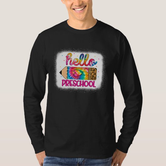 hallo voorschoolse leopard Tie Dye potlood terug n T-shirt (Voorkant)