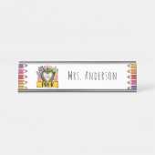 hallo Voorschoolse leraar Gift Desk Name Bord Bureau Naambordje (Voorkant)