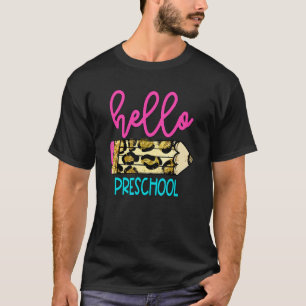 Hallo Voorschoolse Luipaard Potlood Lieve Juf T-shirt