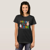 Hallo Vrede 4e klas Terug naar School leraar Stude T-shirt (Voorkant volledig)