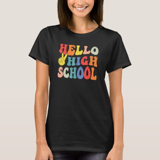 Hallo Vrede Middelbare School leraar Student T-shirt (Voorkant)