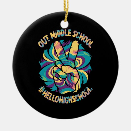 Hallo Vrede Uit Midden Keramisch Ornament (Voorkant)