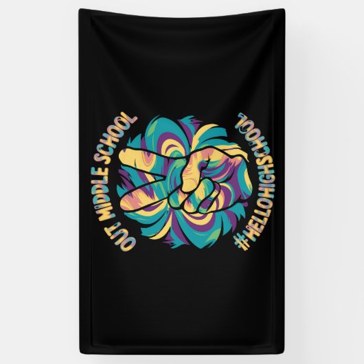 Hallo Vrede Uit Midden Spandoek (Verticaal)