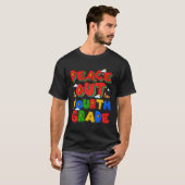 Hallo Vrede uit vierde klas afscheid 4e klas T-shirt (Voorkant volledig)