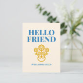 Hallo Vriend Bloem Typografie Postkaart (Staand voorkant)