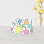 "Hallo, vriend!" Colorful Bubbles Notecard Kaart (Gele Bloem)