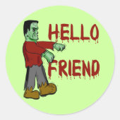 Hallo Vriend Frankenstein Halloween Sticker (Voorkant)