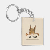 Hallo Vriend Grappige Eekhoorn Gepersonaliseerd Sleutelhanger (Voorkant Links)