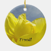 Hallo! Vriend! hangend ornament cadeaus Gele Tulp (Achterkant)