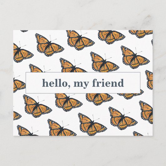 Hallo Vriend Koningsvlinder Blank Briefkaart (Voorkant)