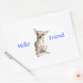 Hallo Vriend Lachende Chihuahua Sticker (Envelop)