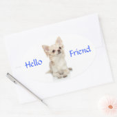 Hallo Vriend Lang Haired Chihuahua Sticker (Envelop)