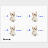 Hallo Vriend Lang Haired Chihuahua Sticker (Vel)