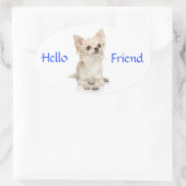 Hallo Vriend Lang Haired Chihuahua Sticker (Tas)