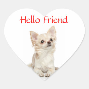 Hallo Vriend Langharige ChihuahuaHart Sticker