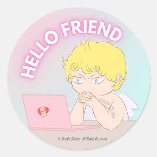 hallo vriend sticker (Voorkant)