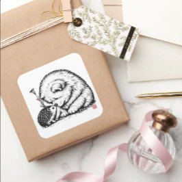 HALLO VRIEND • StillWood • Chow & Egel Vierkante Sticker