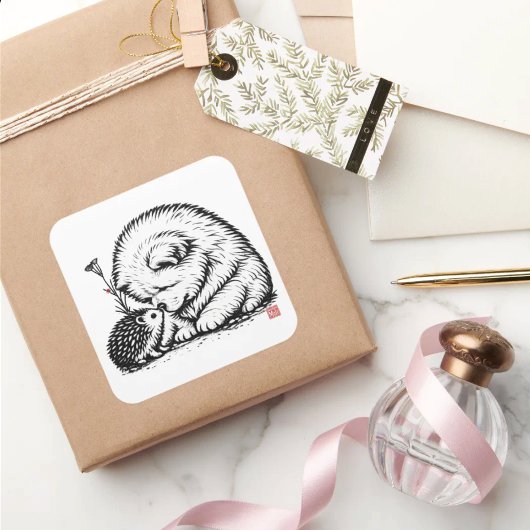 HALLO VRIEND • StillWood • Chow & Egel Vierkante Sticker