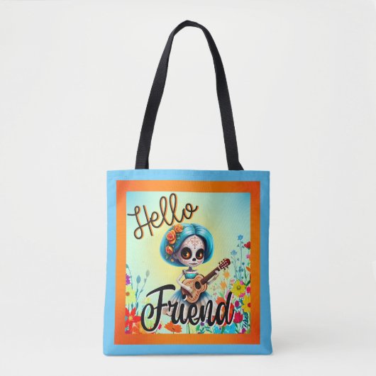 Hallo Vriend Sugar Skull Tote Bag (Voorkant)