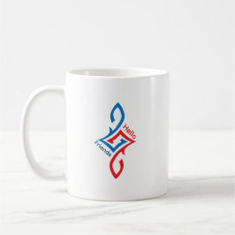 Hallo vrienden eenvoudig geluksdesign koffiemok