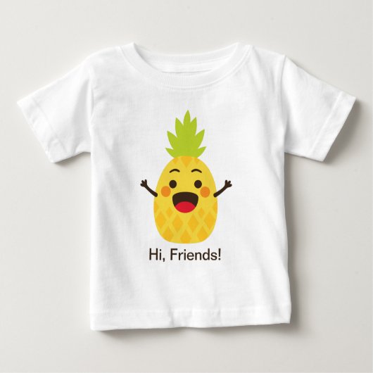 Hallo, vrienden! Illustratie ananas (Voorkant)