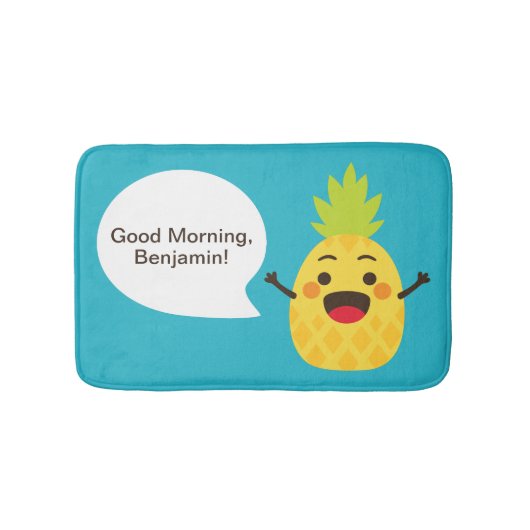 Hallo vrienden! Illustratie ananas Badmat (Voorkant)