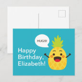 Hallo vrienden! Illustratie ananas Briefkaart (Voorkant / Achterkant)