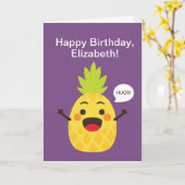 Hallo vrienden! Illustratie ananas Kaart (Gele Bloem)