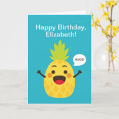 Hallo vrienden! Illustratie ananas Kaart (Gele Bloem)