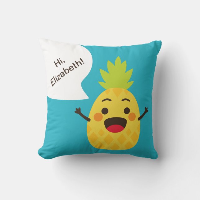 Hallo vrienden! Illustratie ananas Kussen (Voorkant)