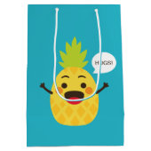 Hallo vrienden! Illustratie ananas Medium Cadeauzakje (Achterkant)
