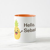 Hallo vrienden! Illustratie ananas Mok (Midden)