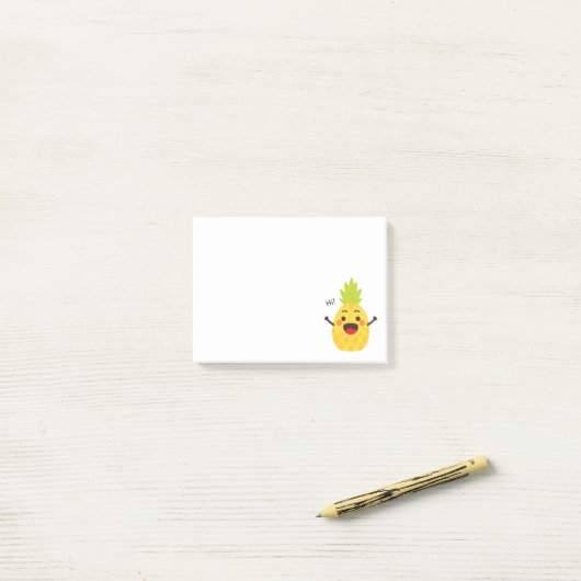 Hallo vrienden! Illustratie ananas Post-it® Notes (Op bureau)