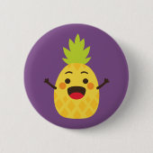 Hallo vrienden! Illustratie ananas Ronde Button 5,7 Cm (Voorkant)
